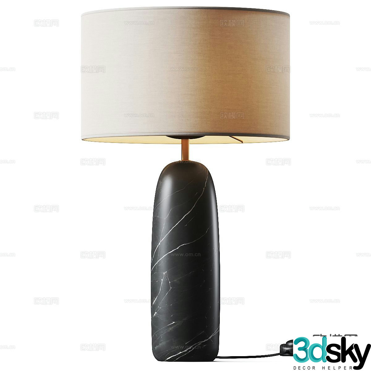 Modern marble table lamp 3d model