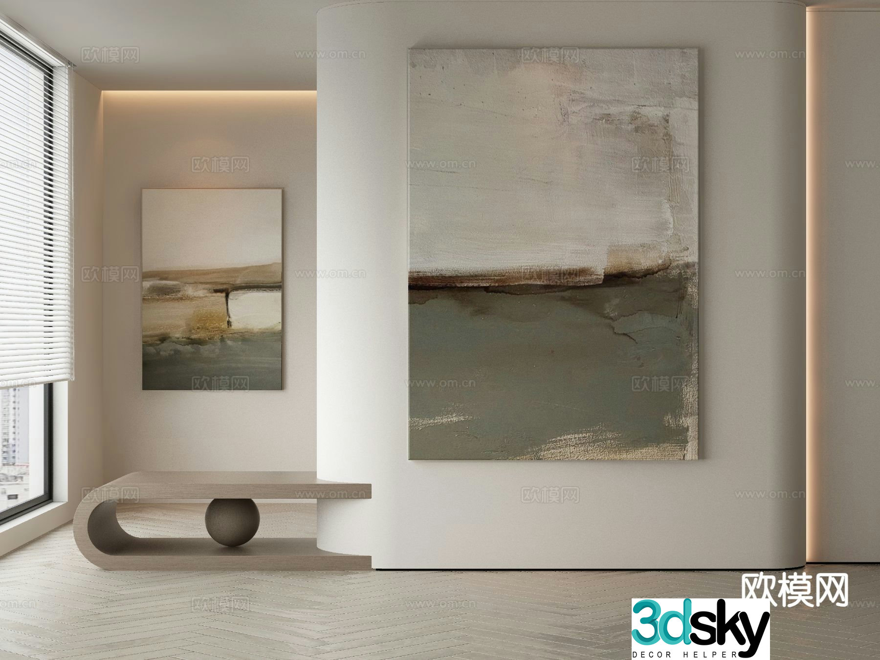 Wabi-sabi art painting texture painting decorative painting 3d model