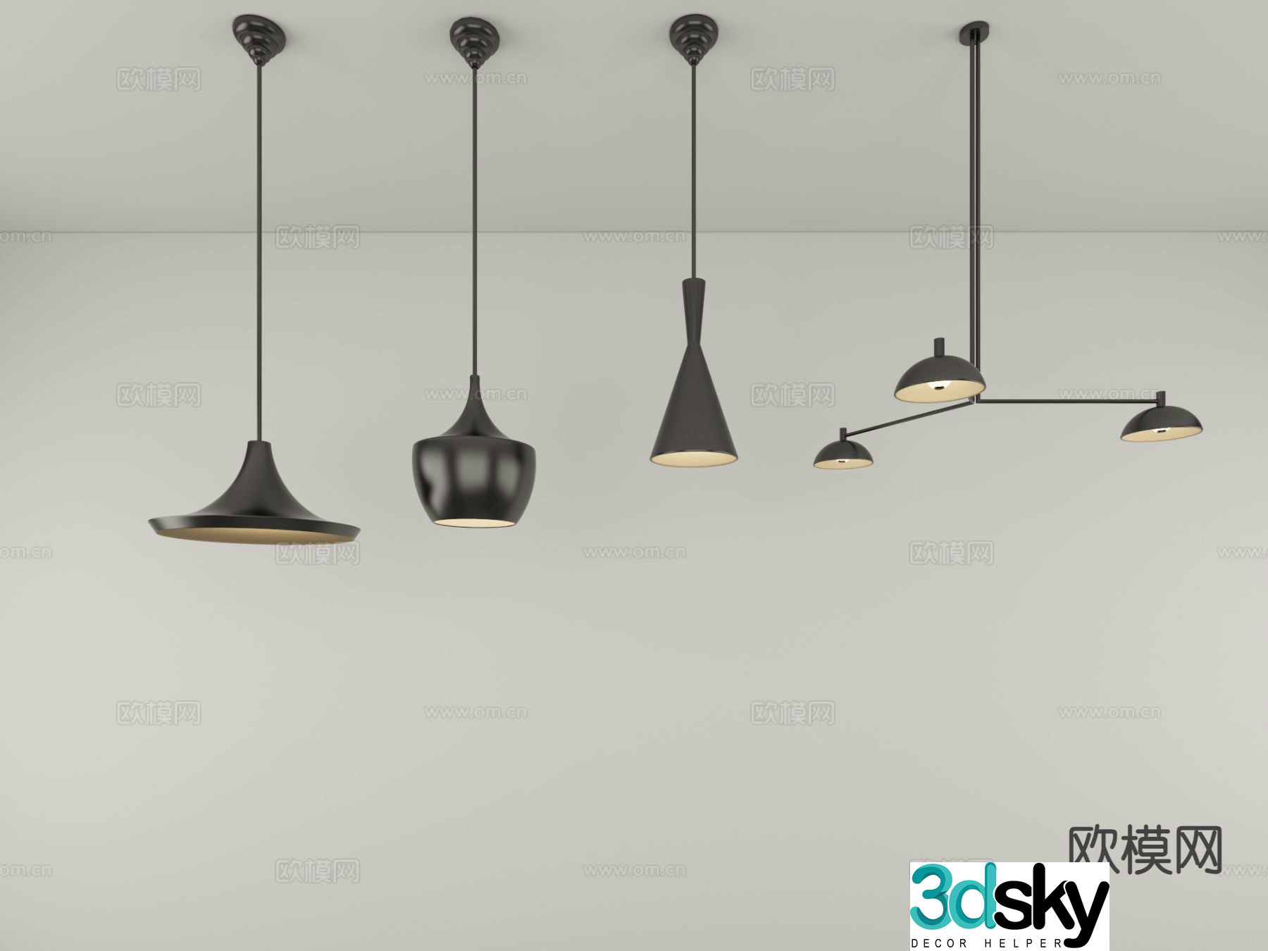 Modern art chandelier hall chandelier 3d model