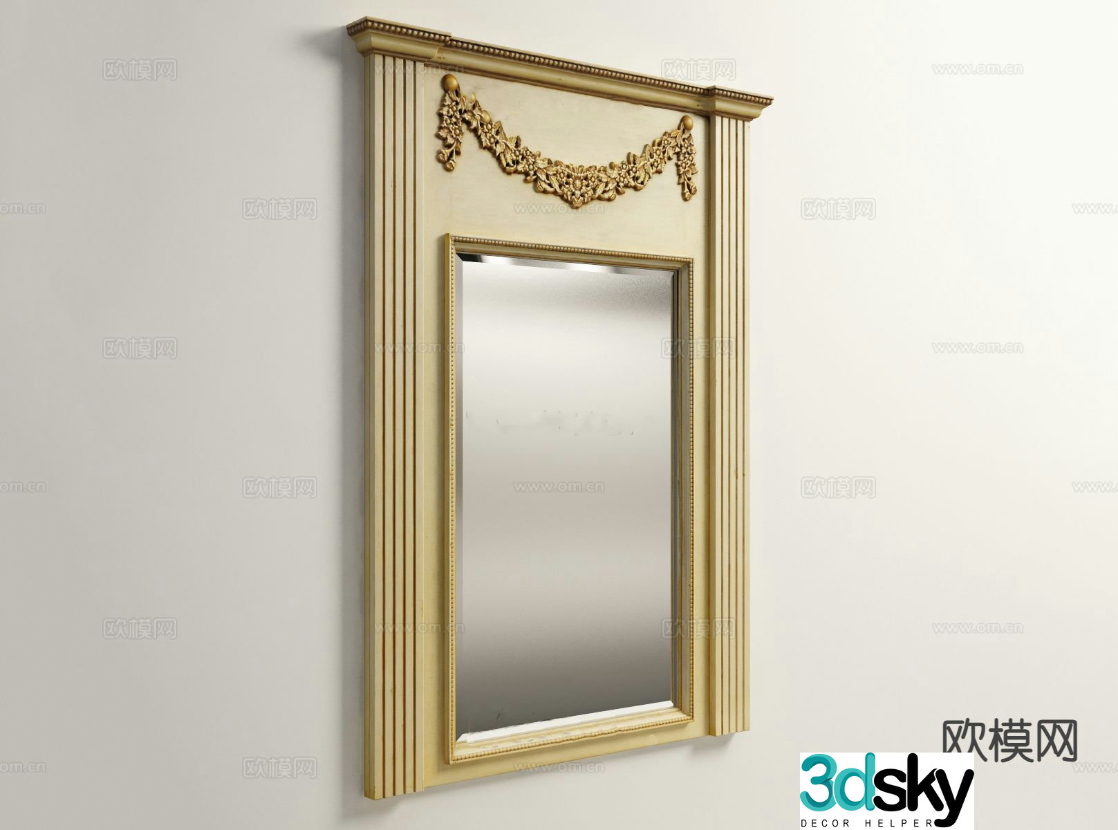 American mirror decorative mirror hanging mirror 3d model