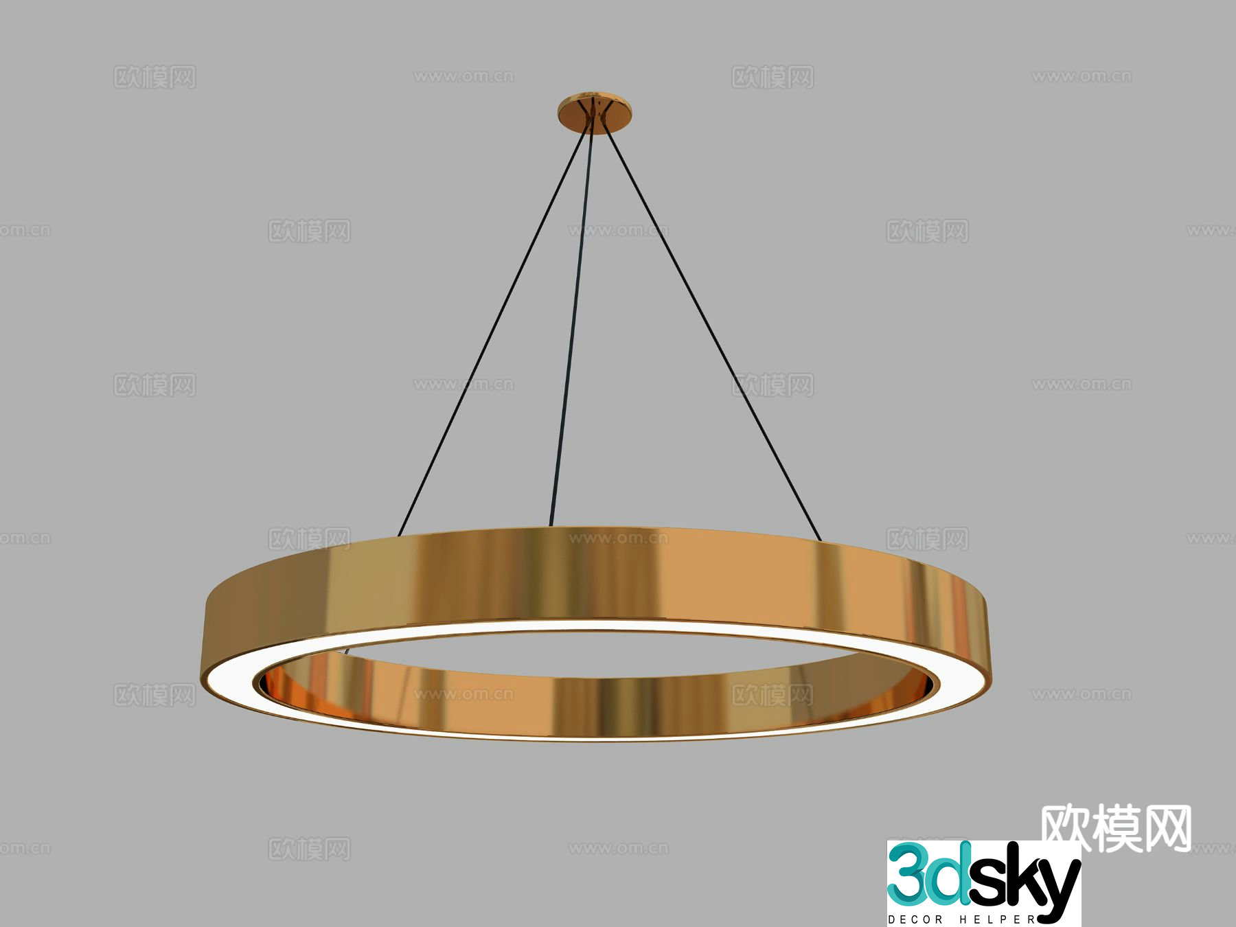 Light luxury chandelier ring chandelier 3d model