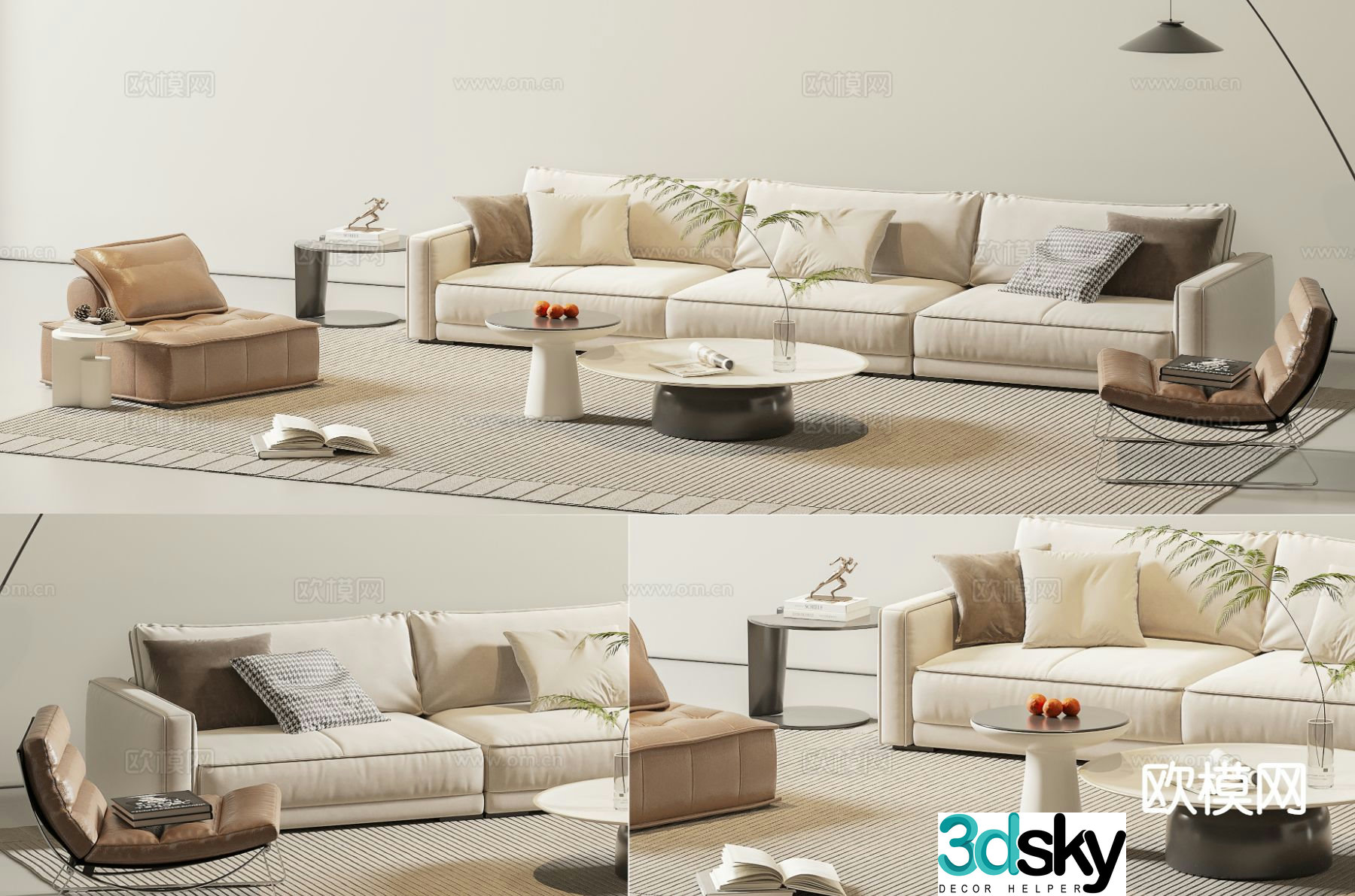 Modern sectional sofa 3d model