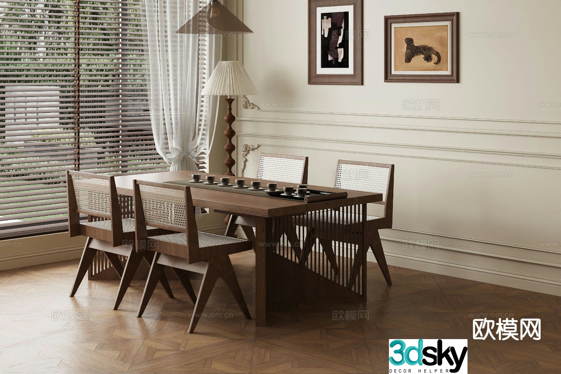 Medieval style tea table tea table 3d model