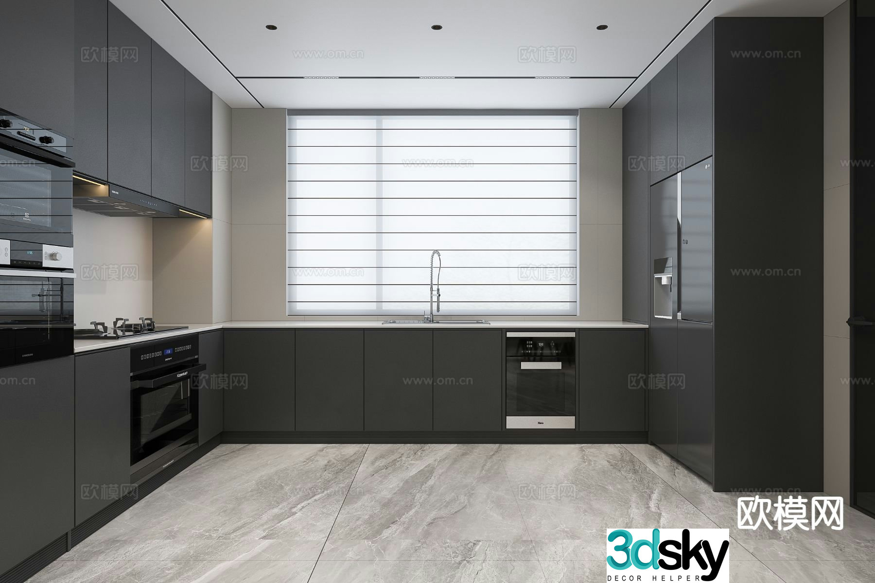 modern kitchen cabinet 3d model