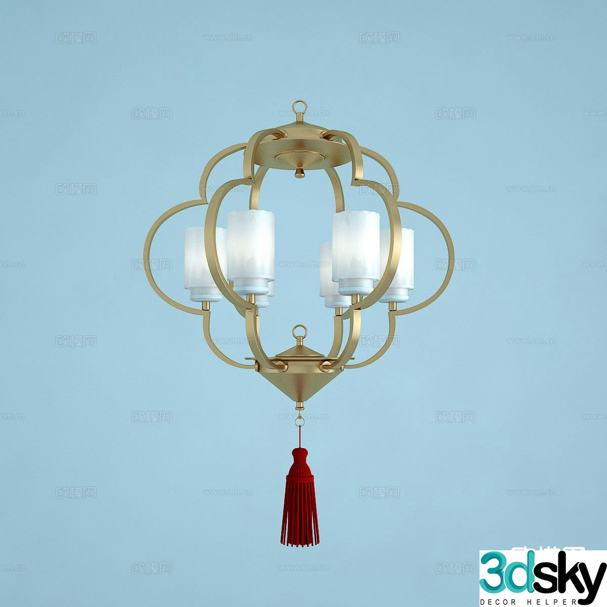New Chinese style small chandelier bedside small chandelier 3d model