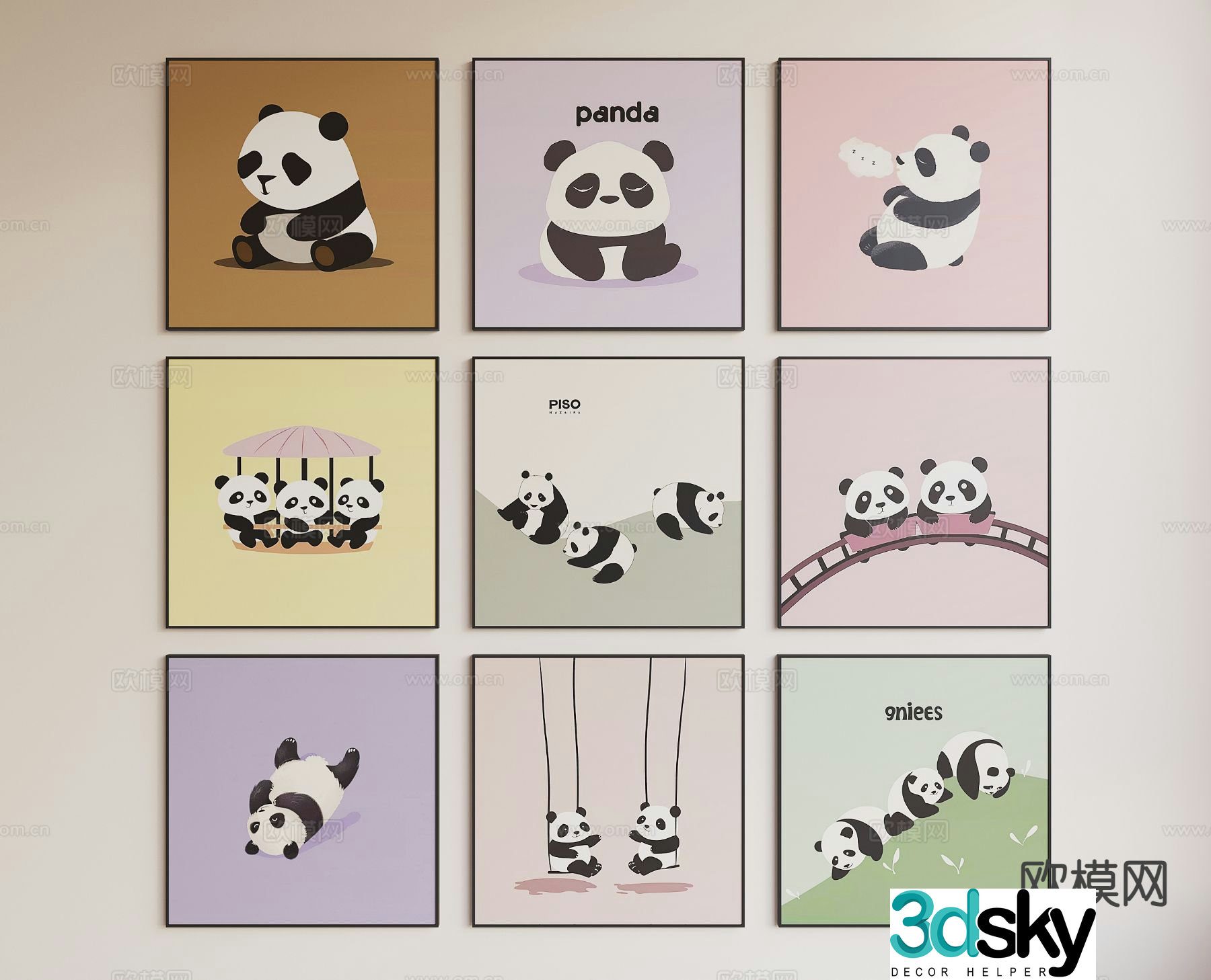 Children’s decorative painting cartoon painting hanging painting 3D model