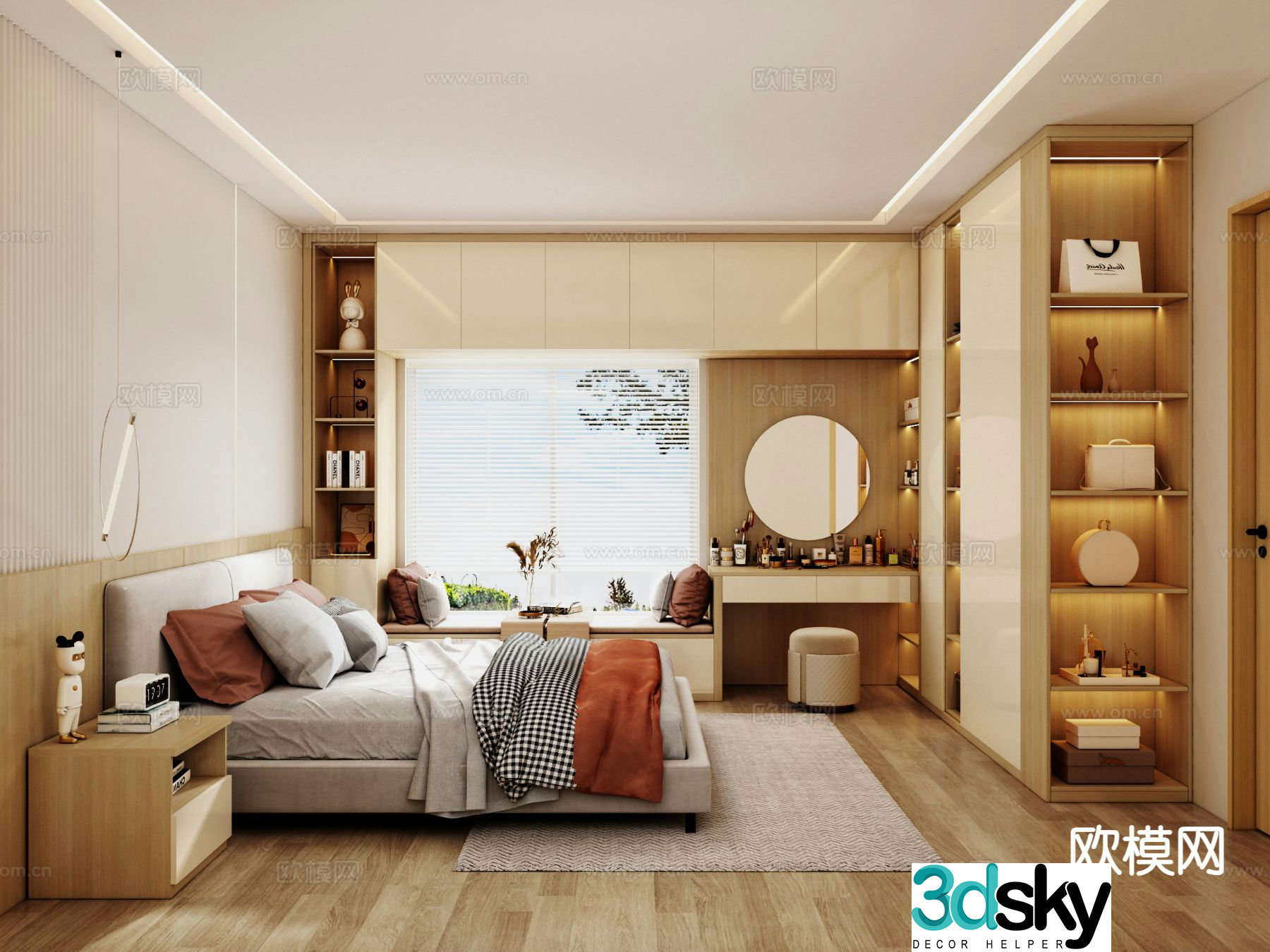 Modern bedroom master bedroom 3d model