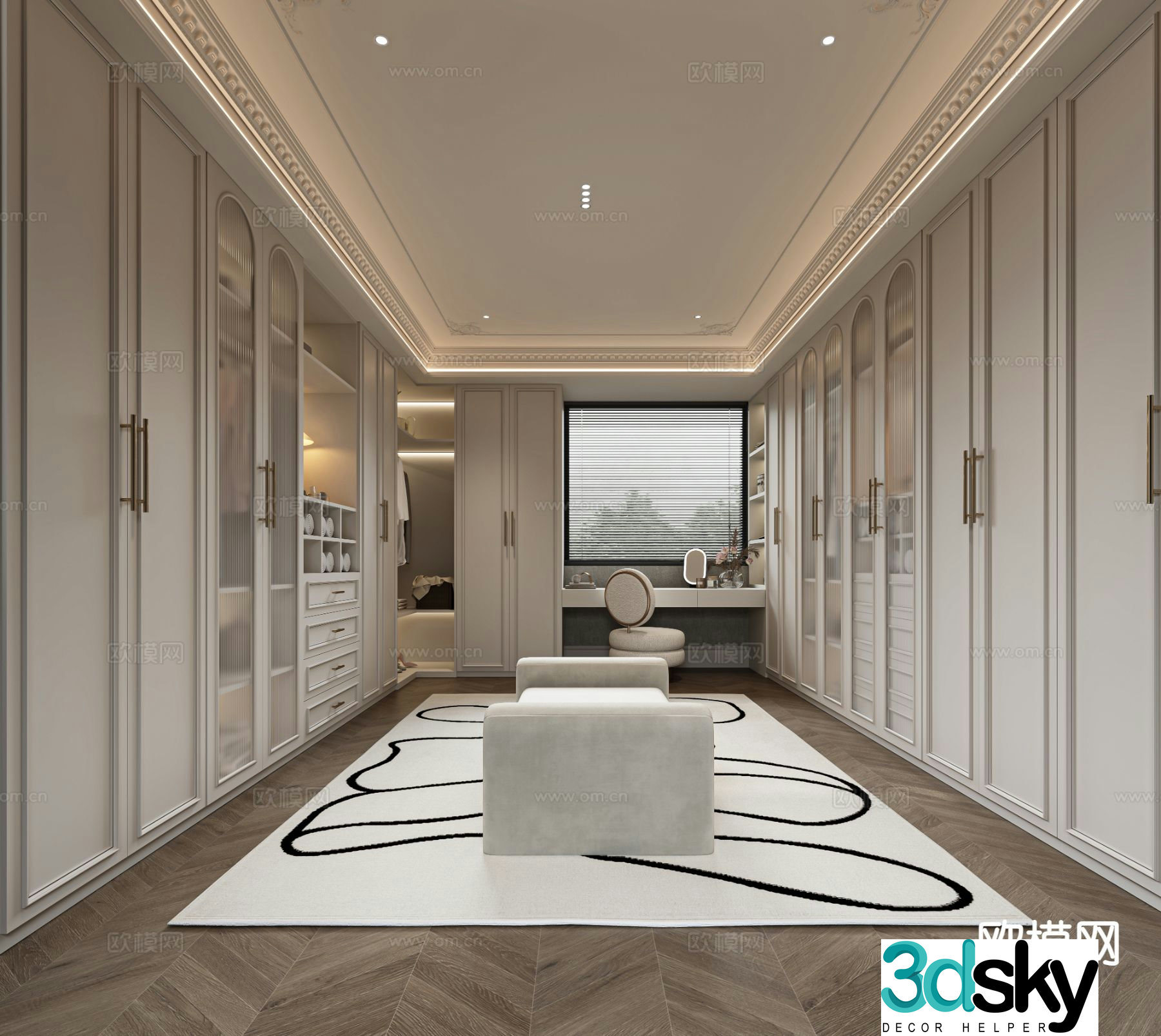 European style cloakroom 3D model