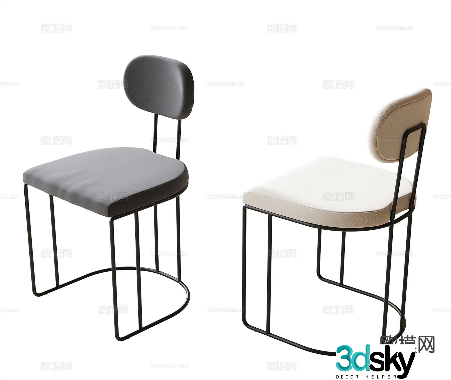 Modern chair dining chair 3d model