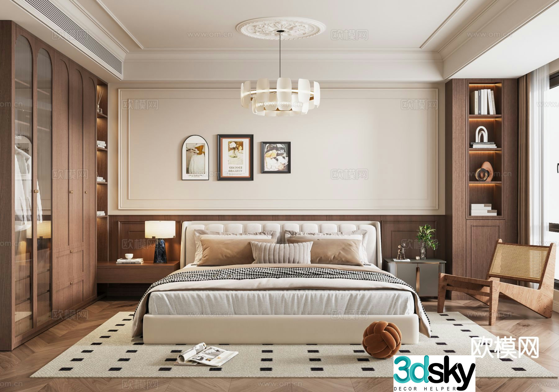 Medieval style bedroom master bedroom 3d model