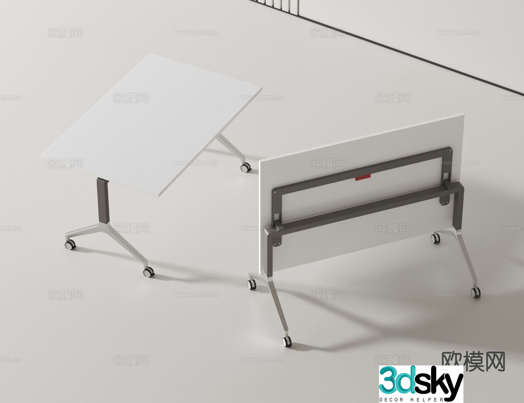 Modern folding work table 3d model