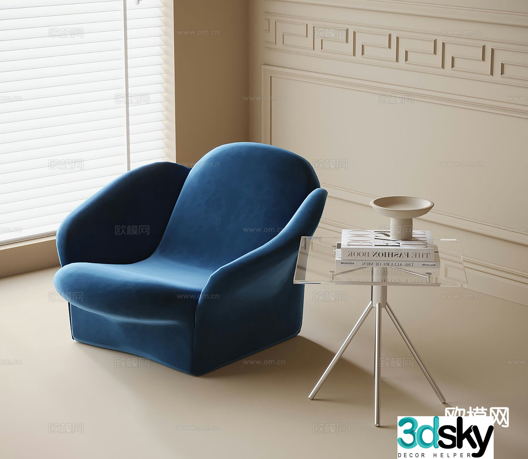 Modern single sofa leisure sofa 3d model