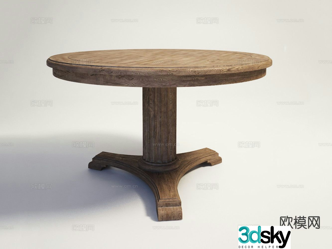 American round dining table 3d model