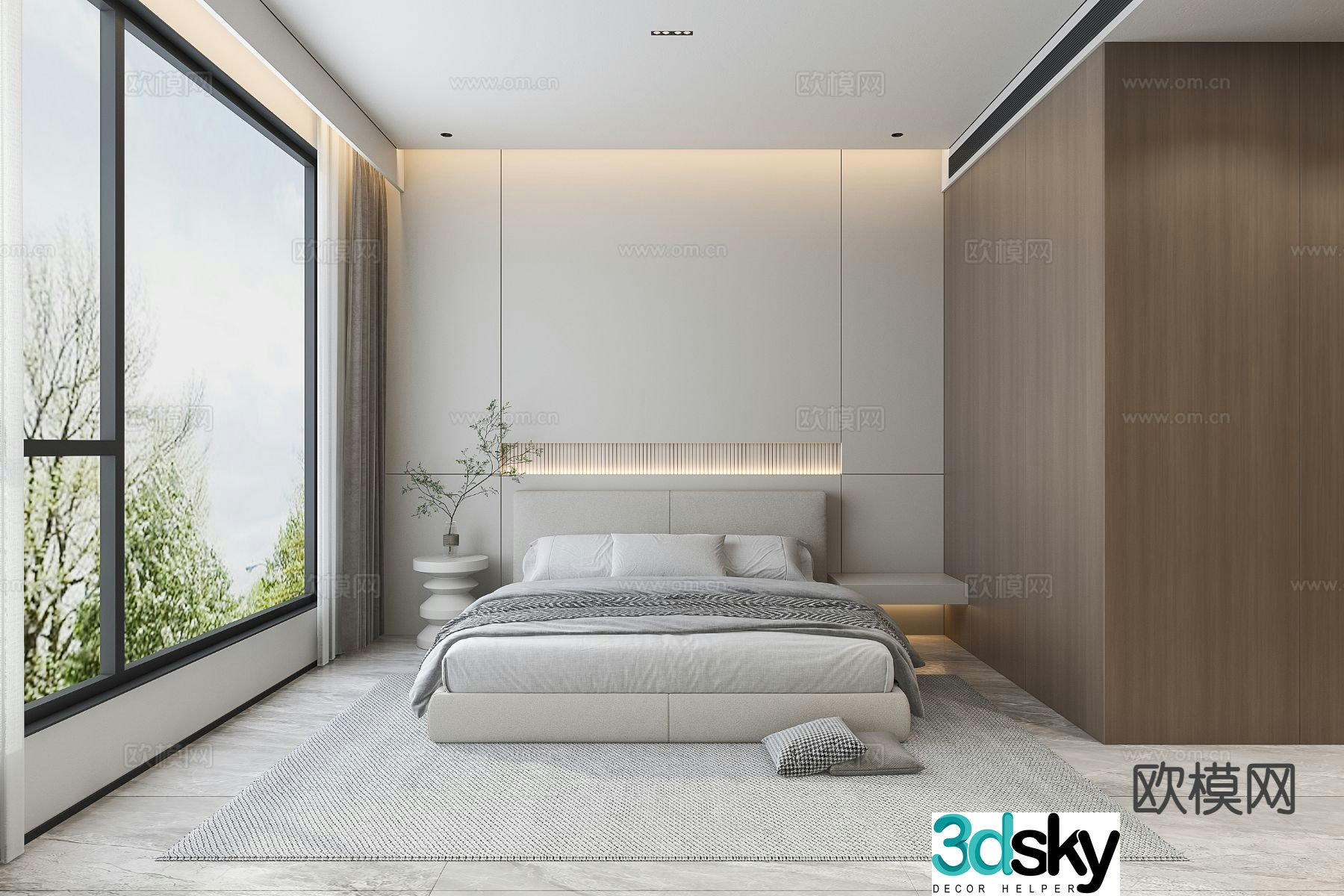 Modern bedroom master bedroom 3d model