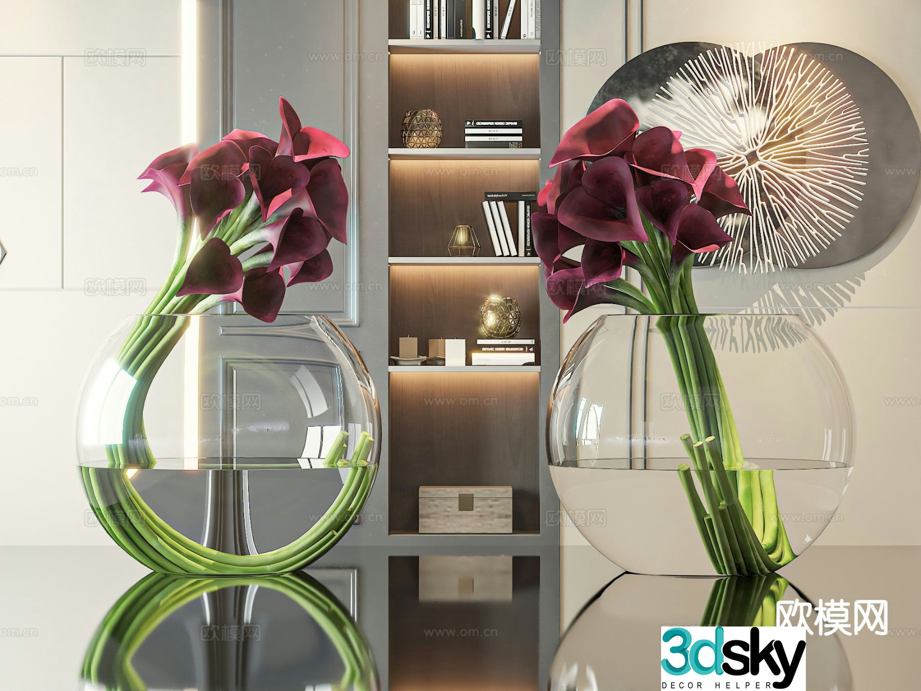vase floral arrangement flowers calla lily flower arrangement 3d model
