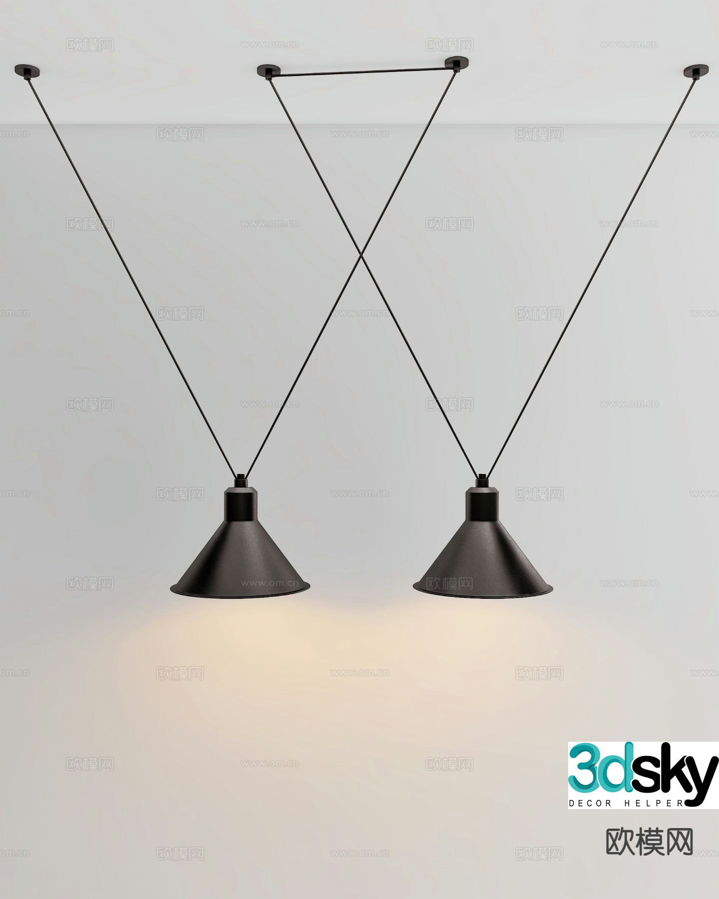 Creative chandelier restaurant chandelier 3d model