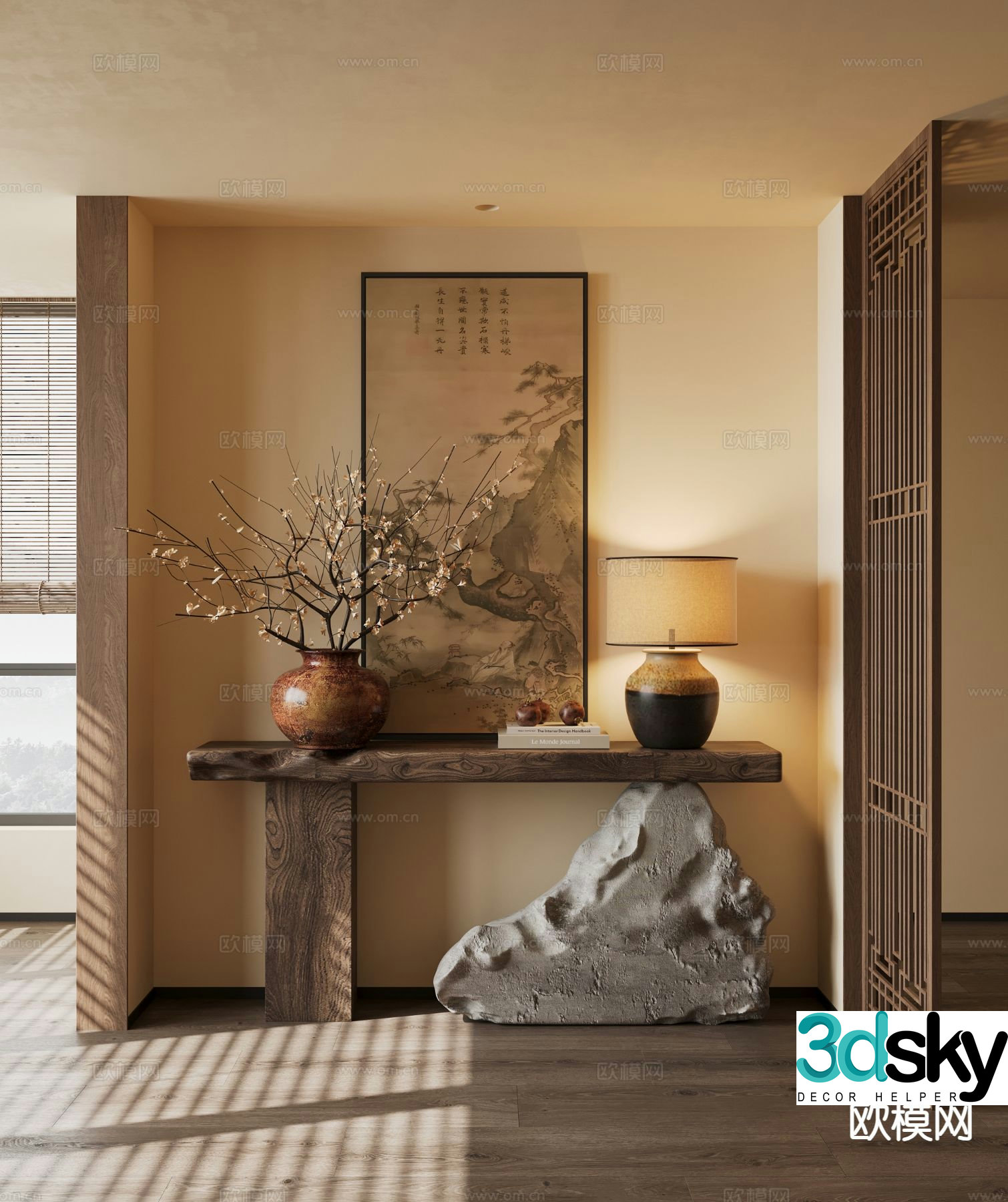 3D model of new Chinese-style Duanjingtai entrance strip