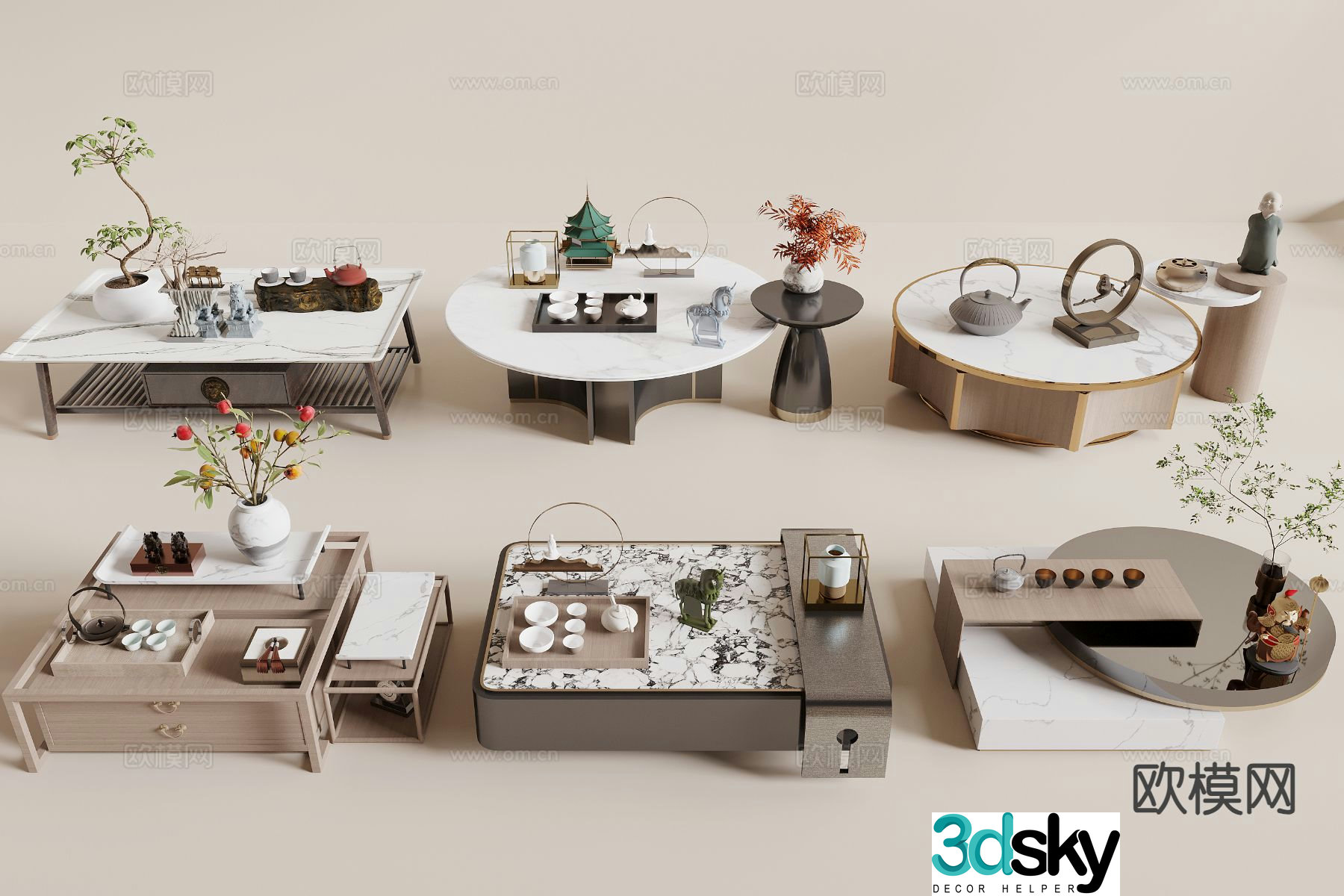 New Chinese style coffee table 3D model