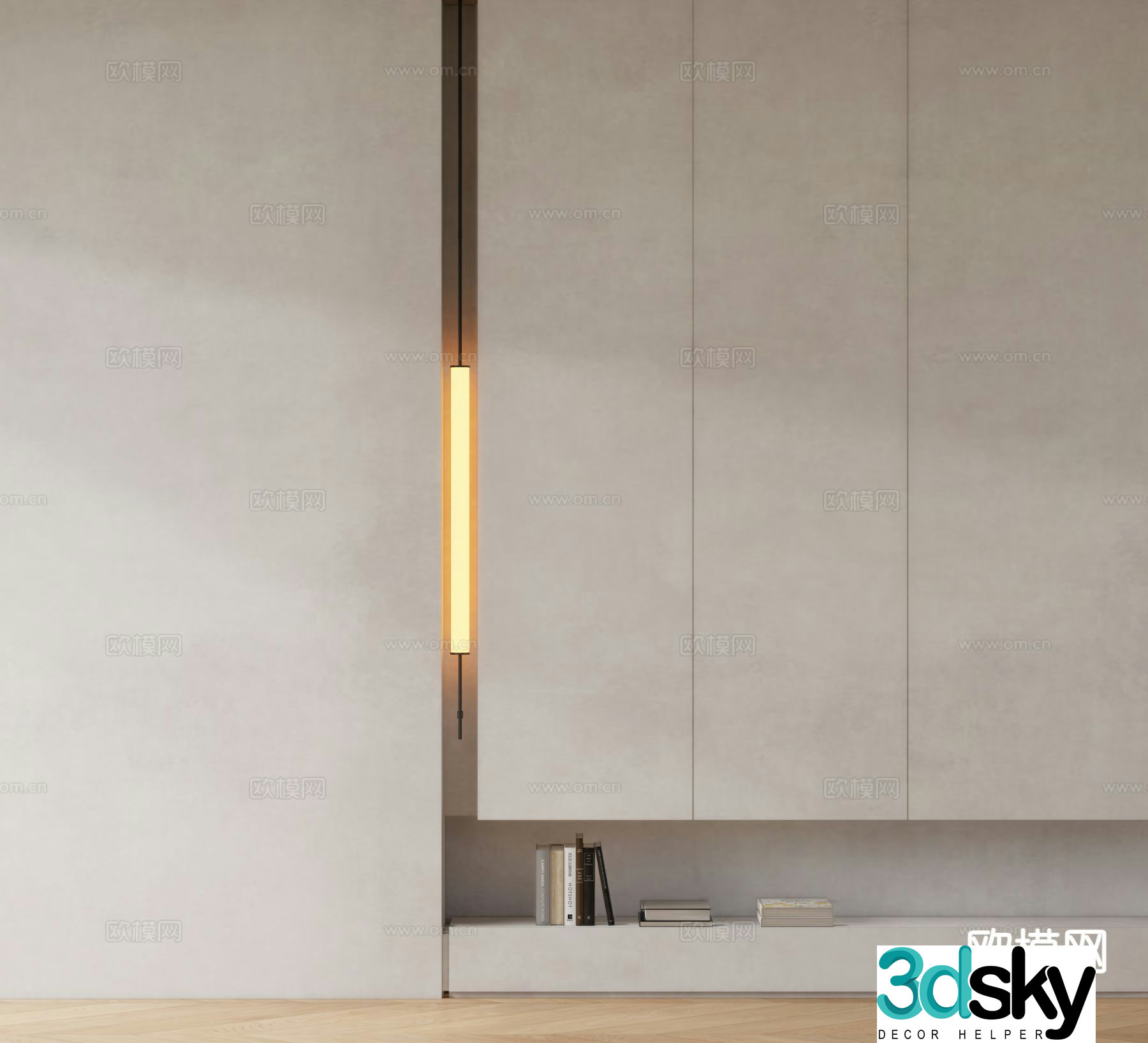 Modern wall light shaped wall light recessed wall light 3d model