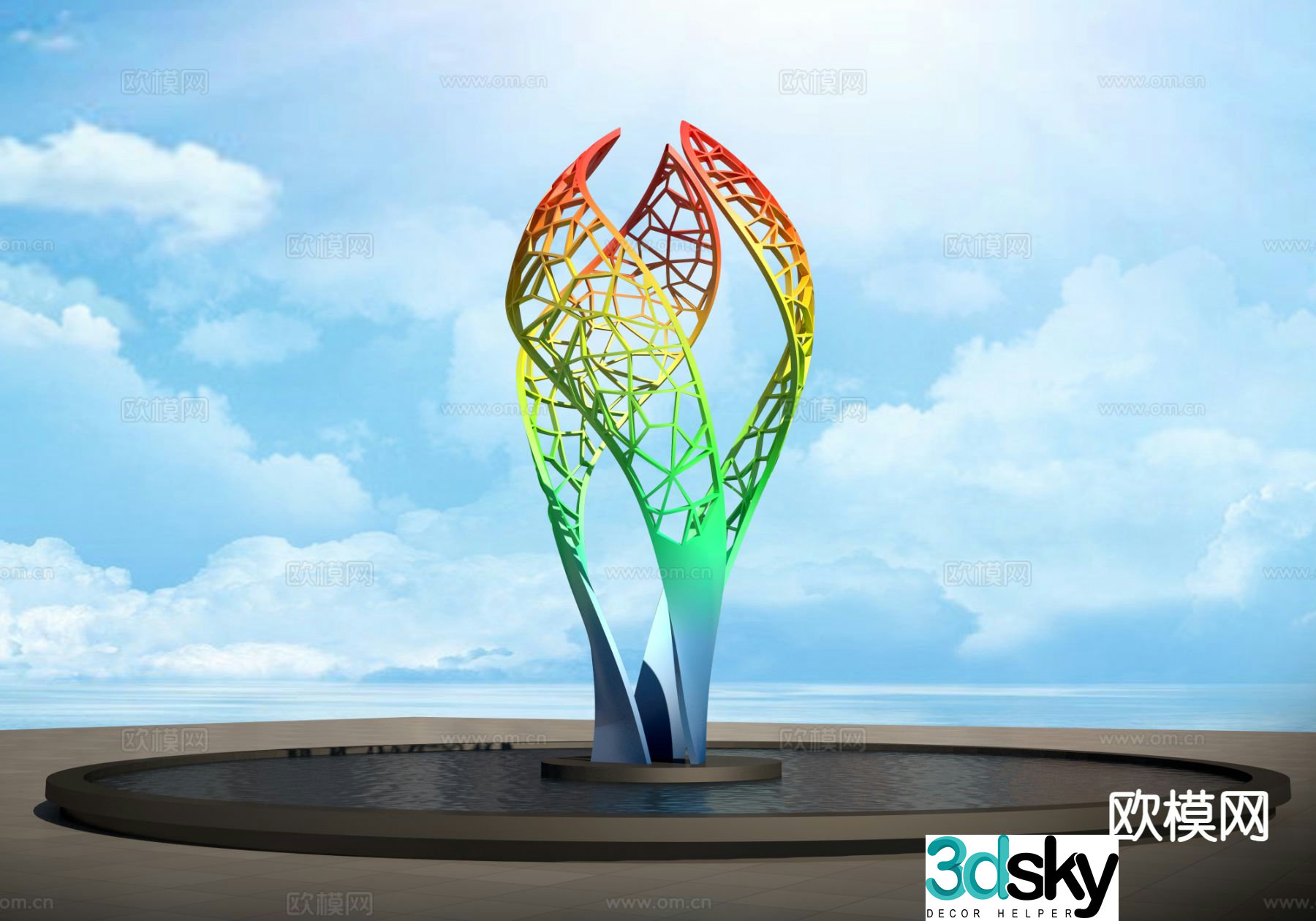 Wisdom tree sculpture landscape sculpture 3d model