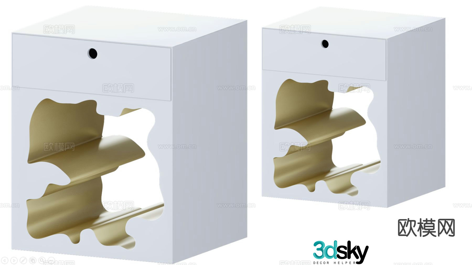 Creative bedside table 3d model