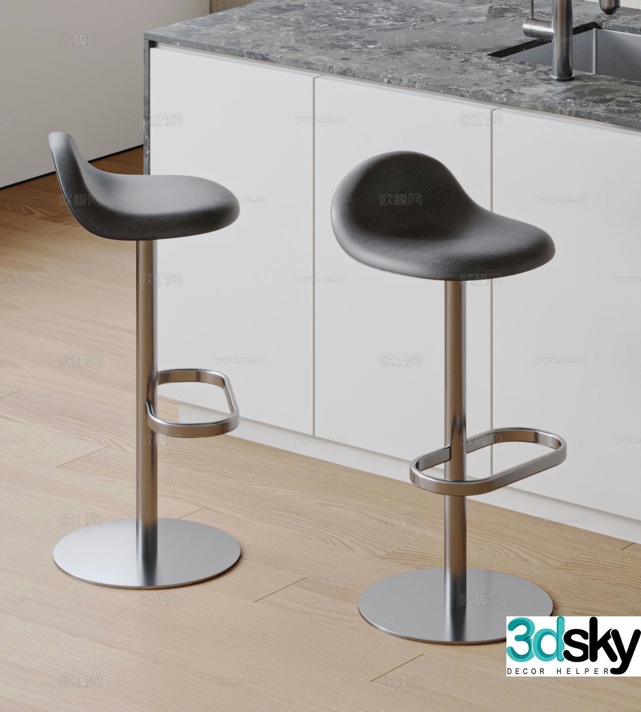 GUBI bar stool bar stool high stool 3d model
