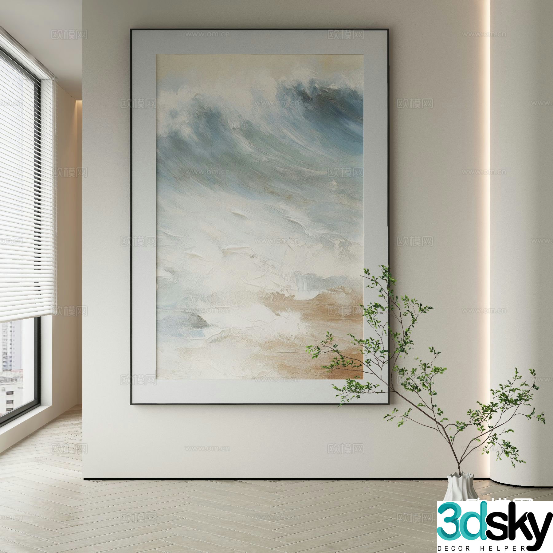 Modern art painting texture painting decorative painting 3d model