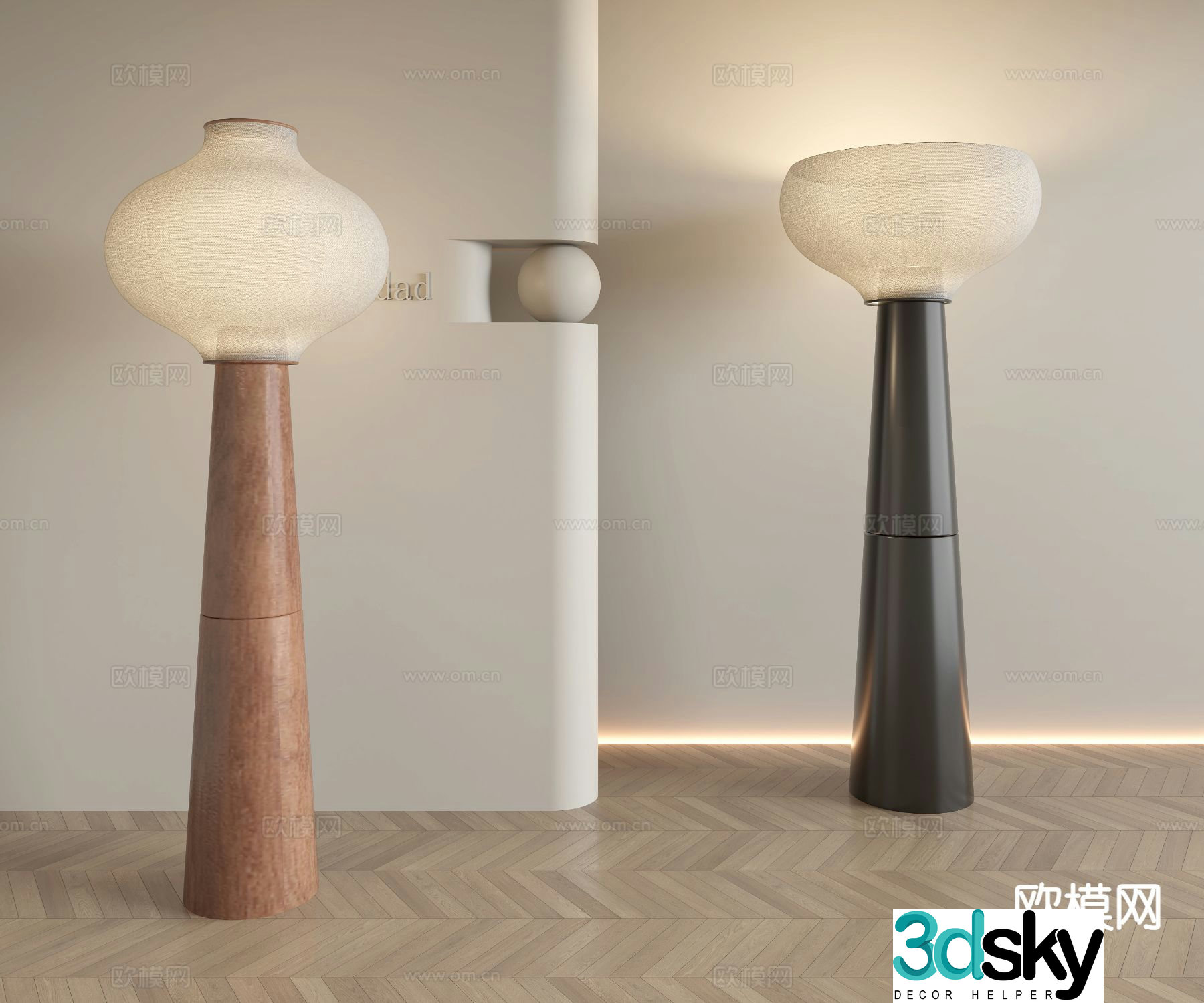 Medieval style floor lamp 3d model