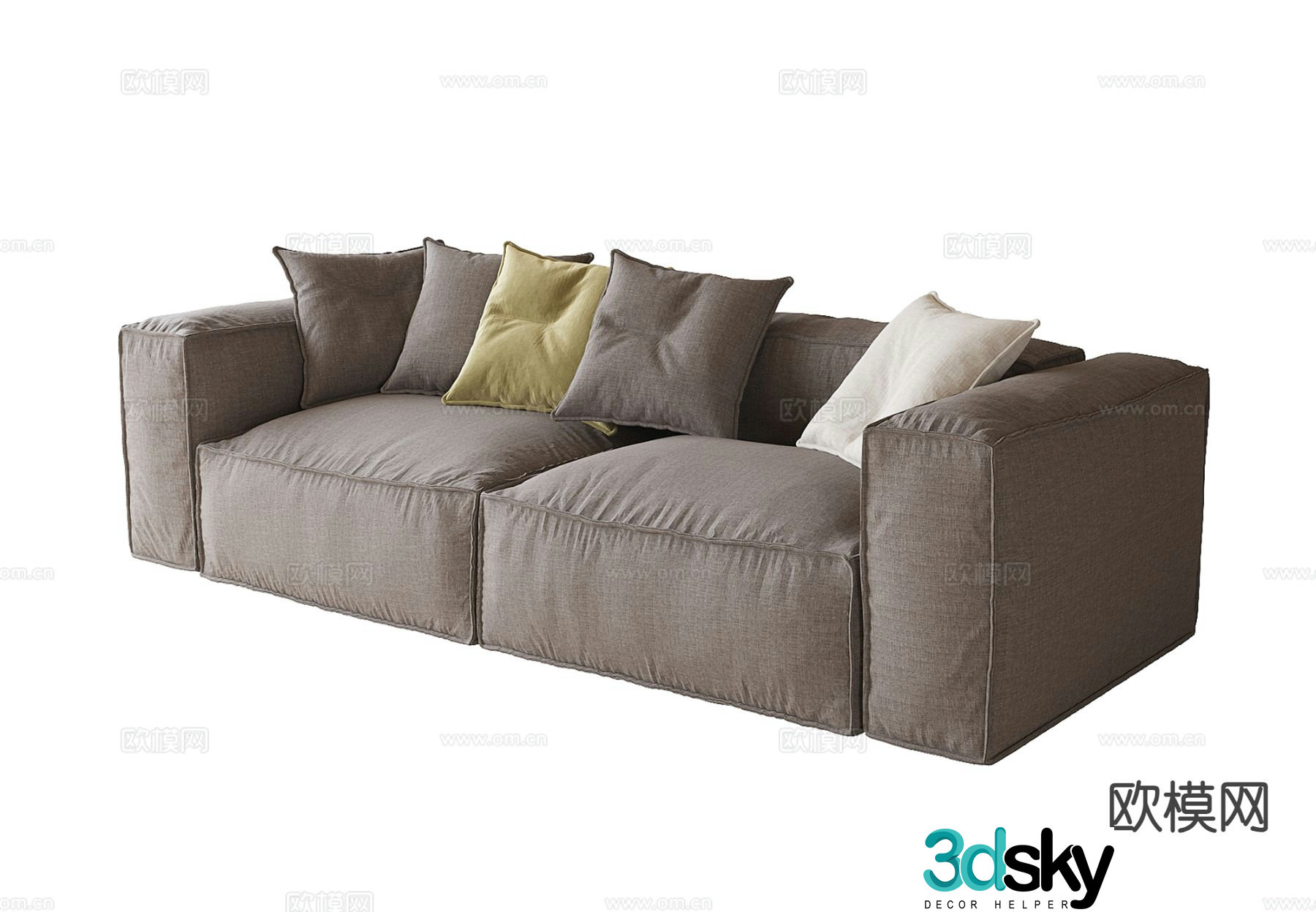 Double sofa upholstered sofa 3d model