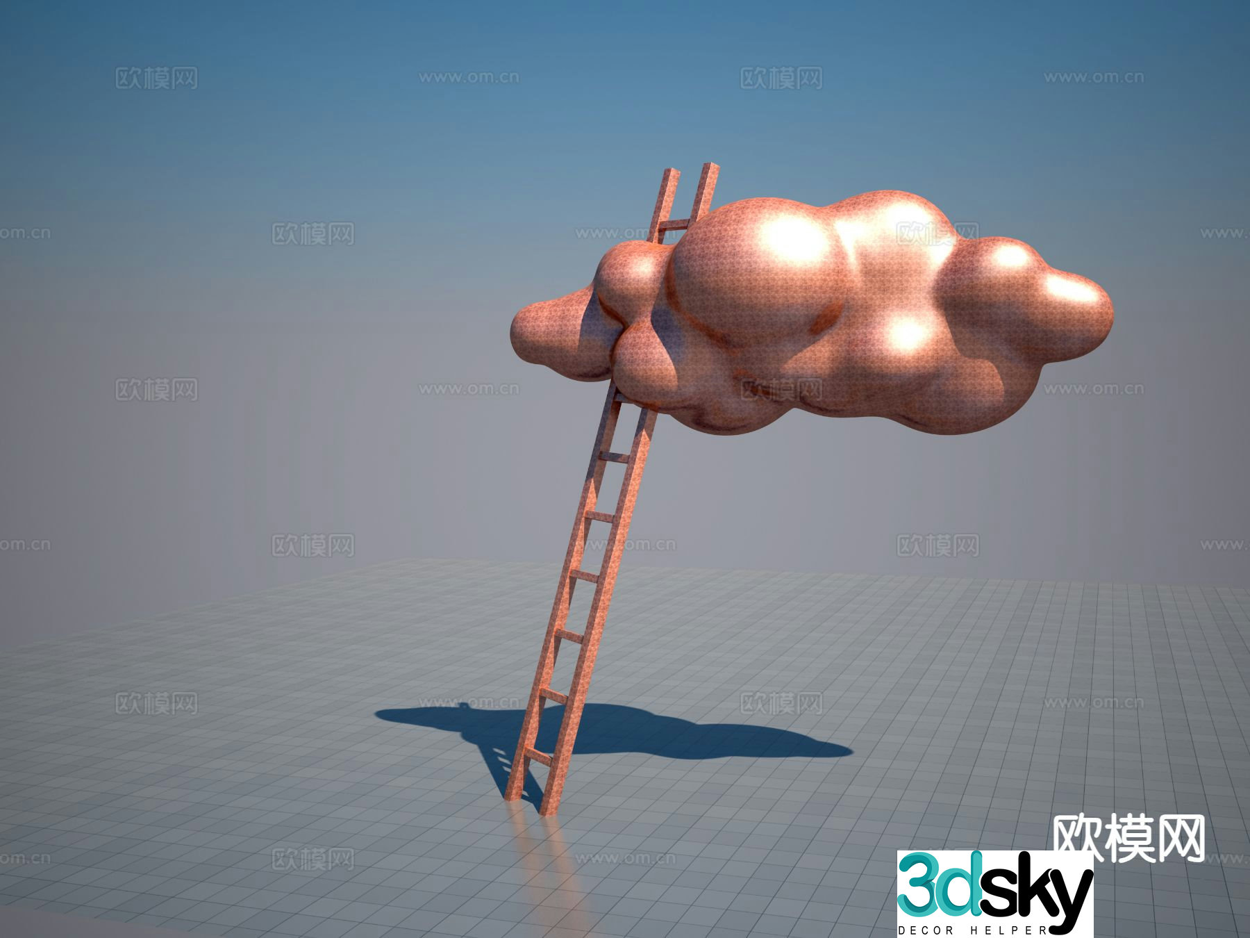 Ladder sculpture landscape sculpture 3d model