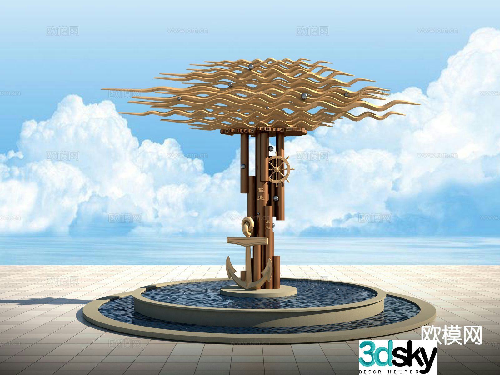 Outdoor sculpture landscape sculpture 3d model