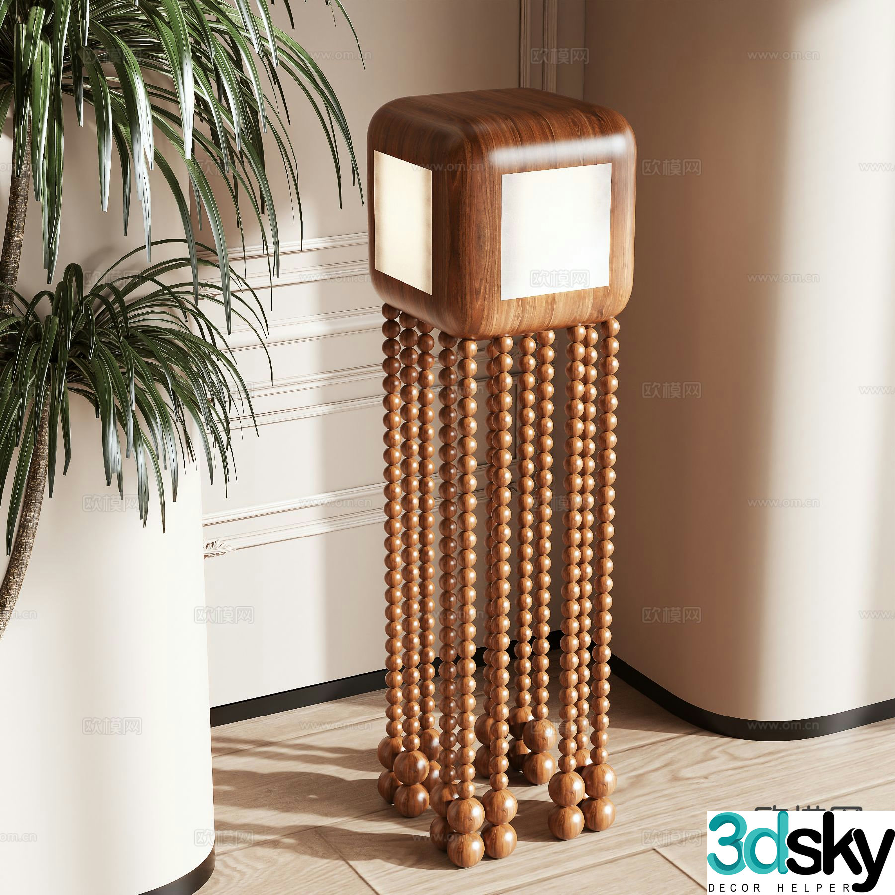 Medieval style floor lamp 3d model