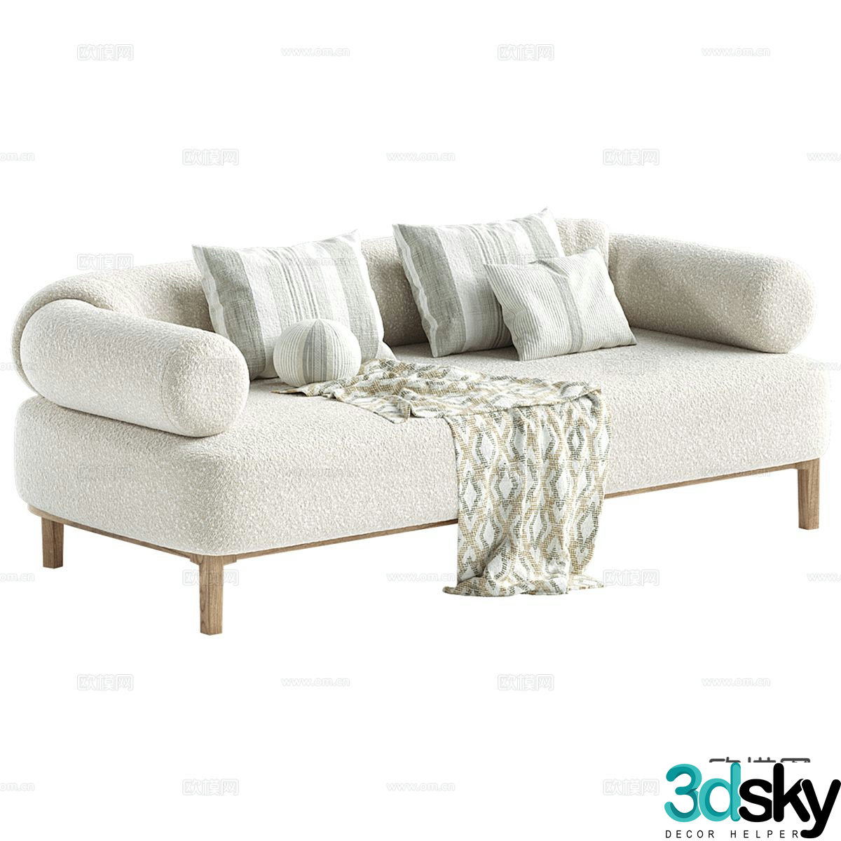 Fabric loveseat 3d model