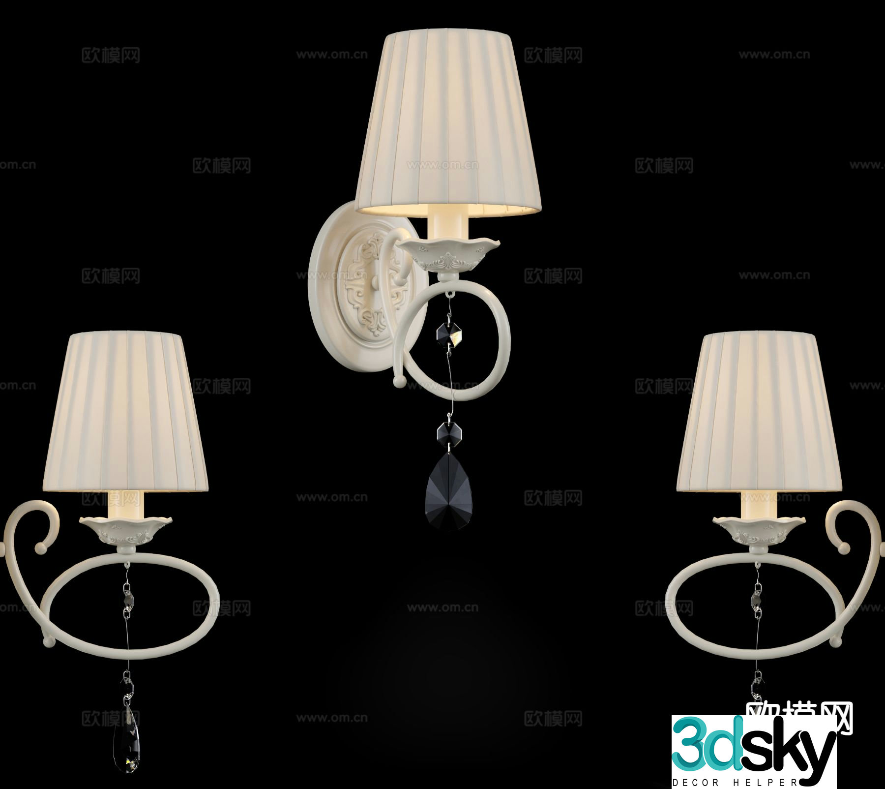 European wall lamp 3d model