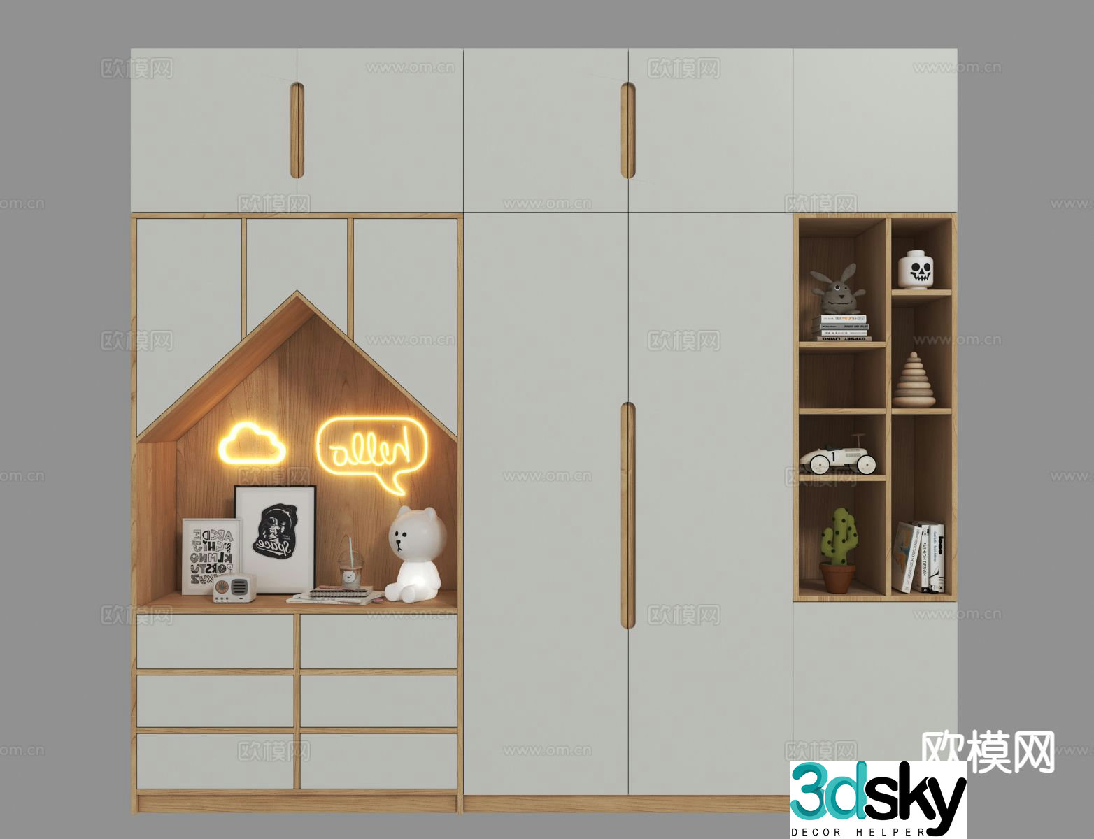 Modern children’s cabinet wardrobe 3d model