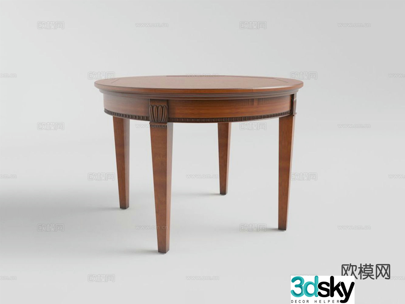 American corner table side table round table 3D model