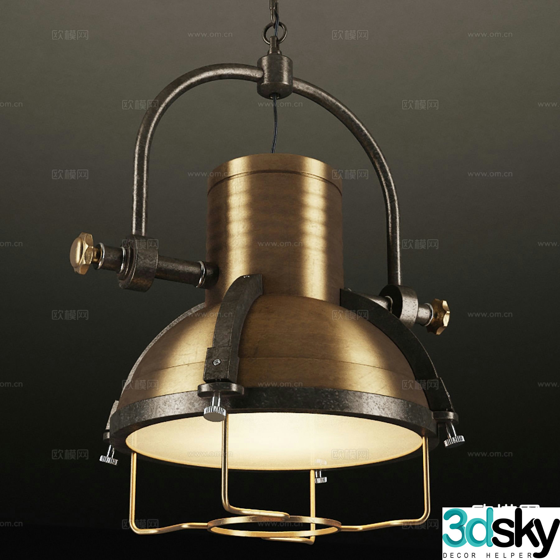 Industrial style chandelier restaurant chandelier 3d model