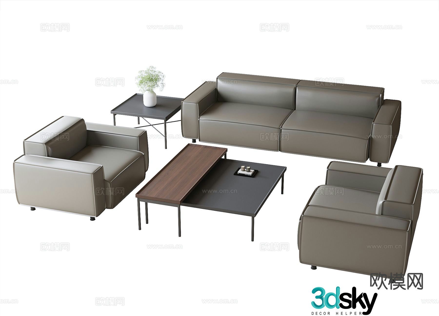 Office sofa negotiation sofa 3d model