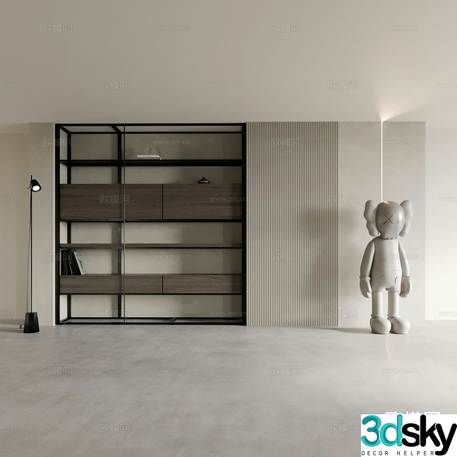 Modern bookcase display cabinet storage cabinet 3d model