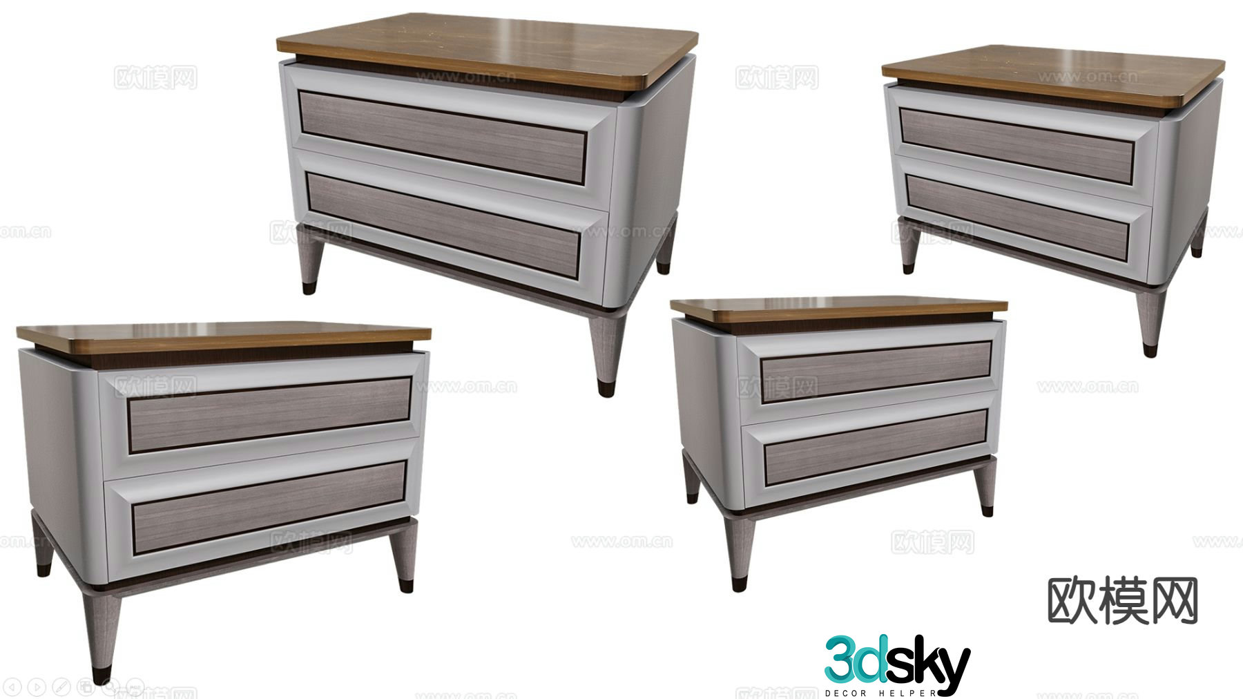Nordic bedside table 3d model