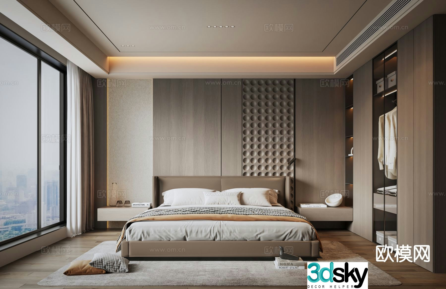 Italian style bedroom master bedroom 3d model
