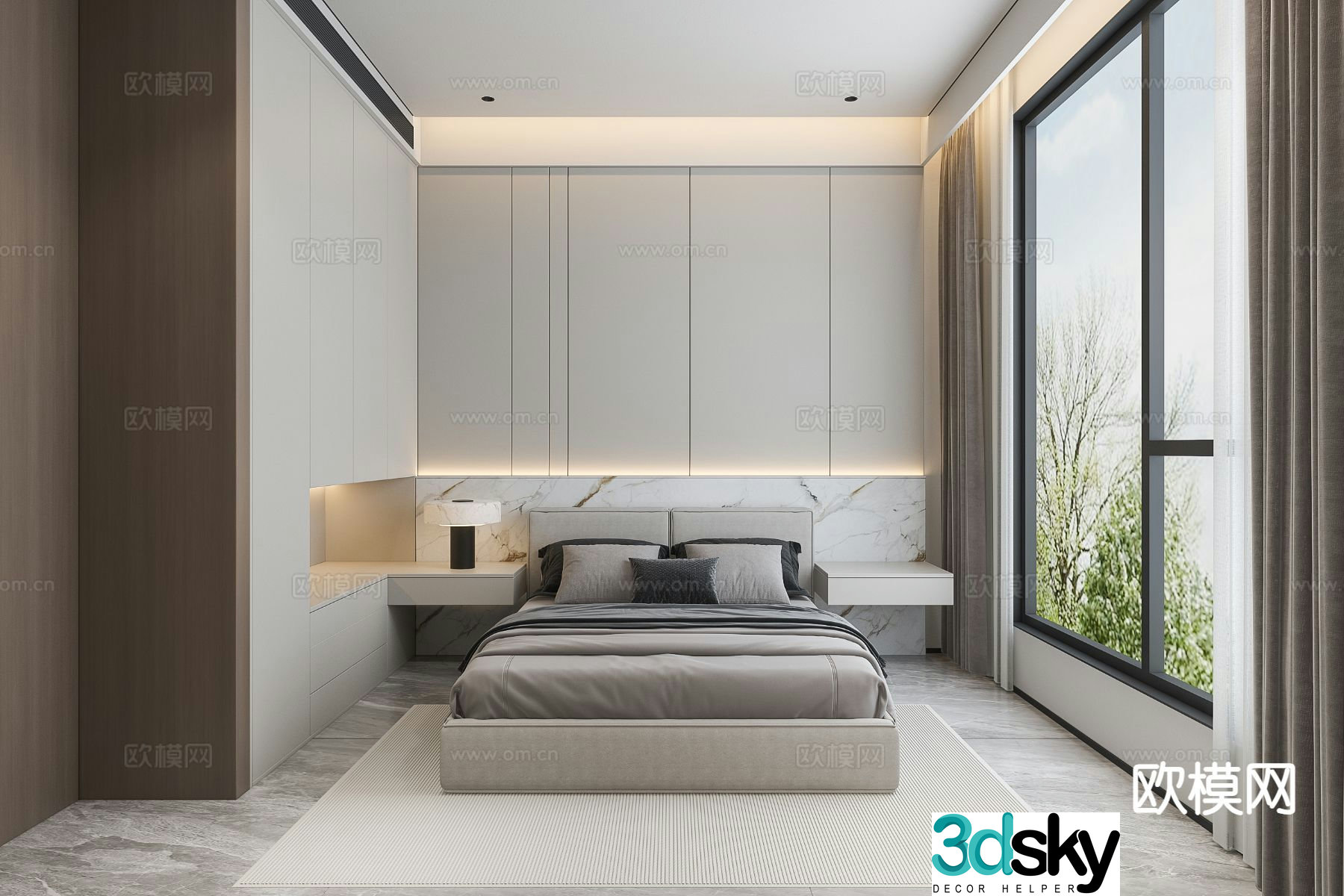 Modern bedroom second bedroom 3d model