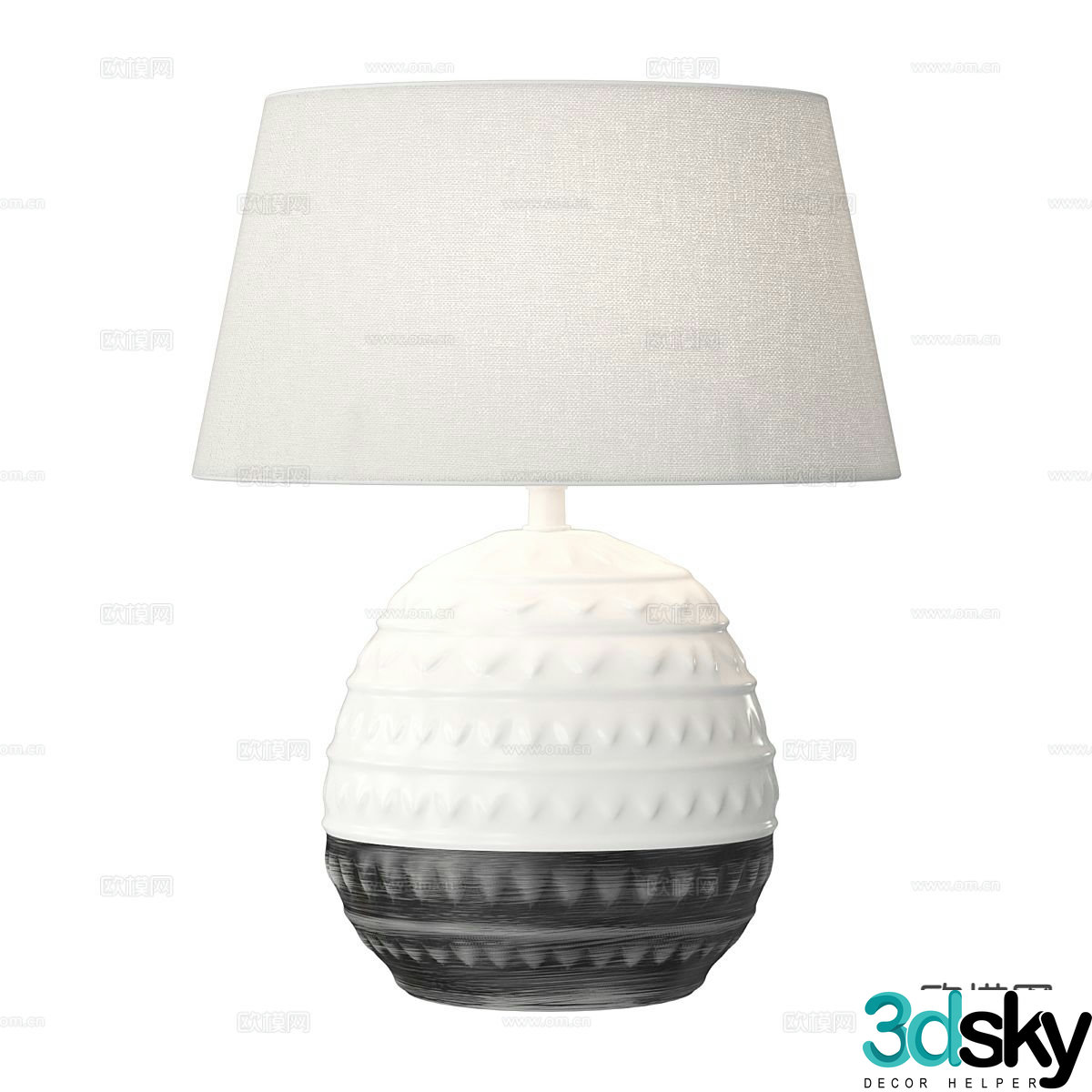 French ceramic table lamp 3d model