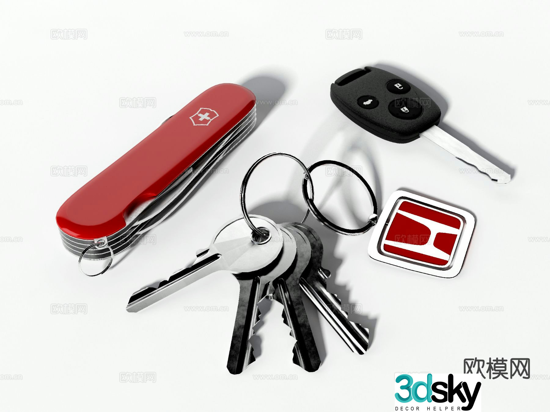 Key military knife 3d model