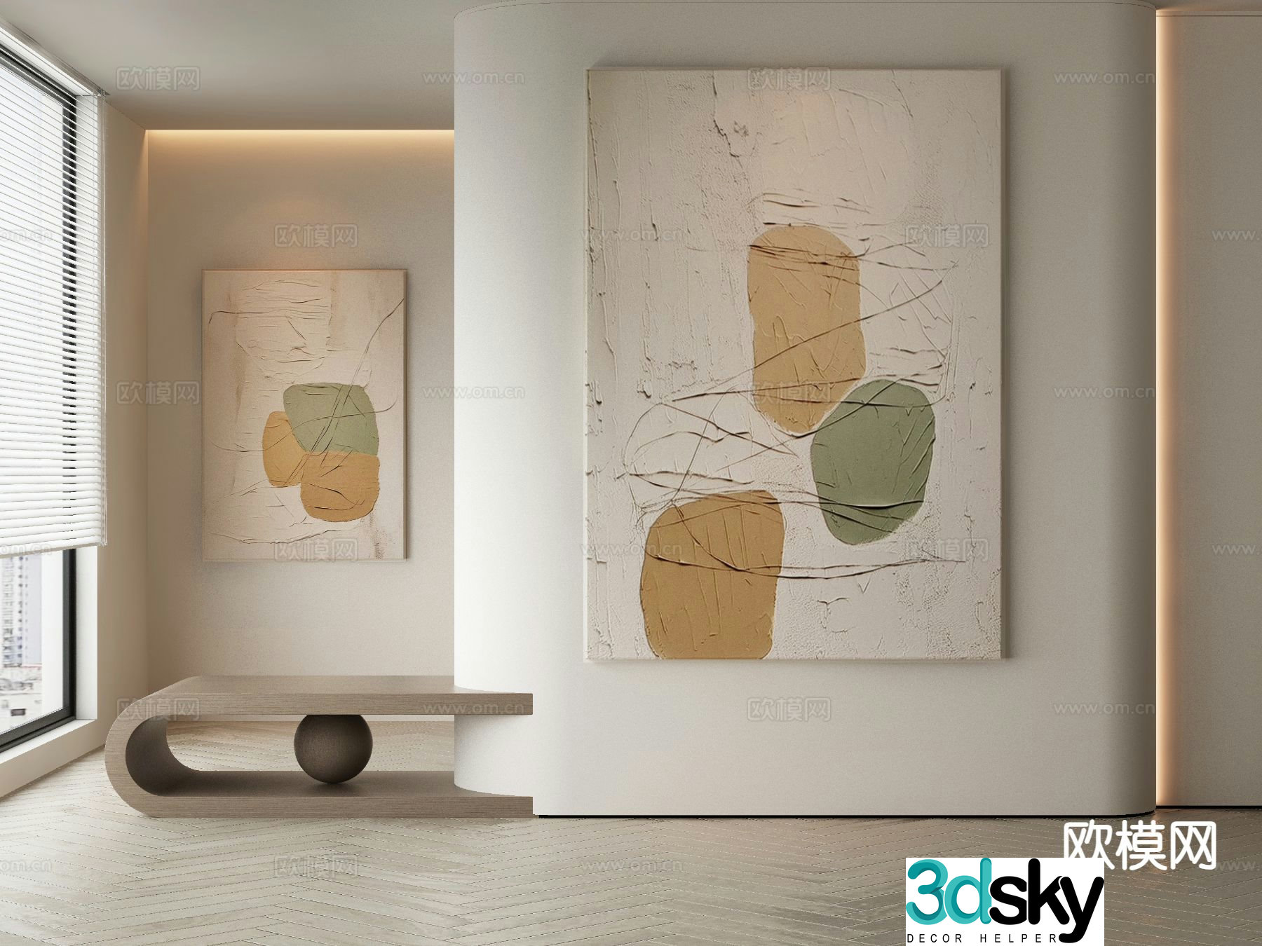 Wabi-sabi art painting texture painting decorative painting 3d model