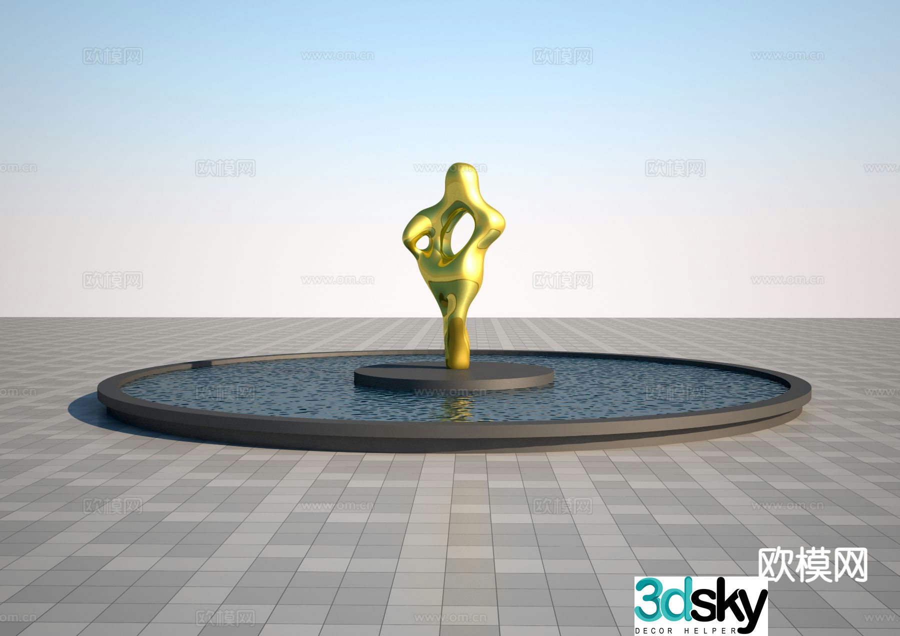 Abstract sculpture standing sculpture 3d model