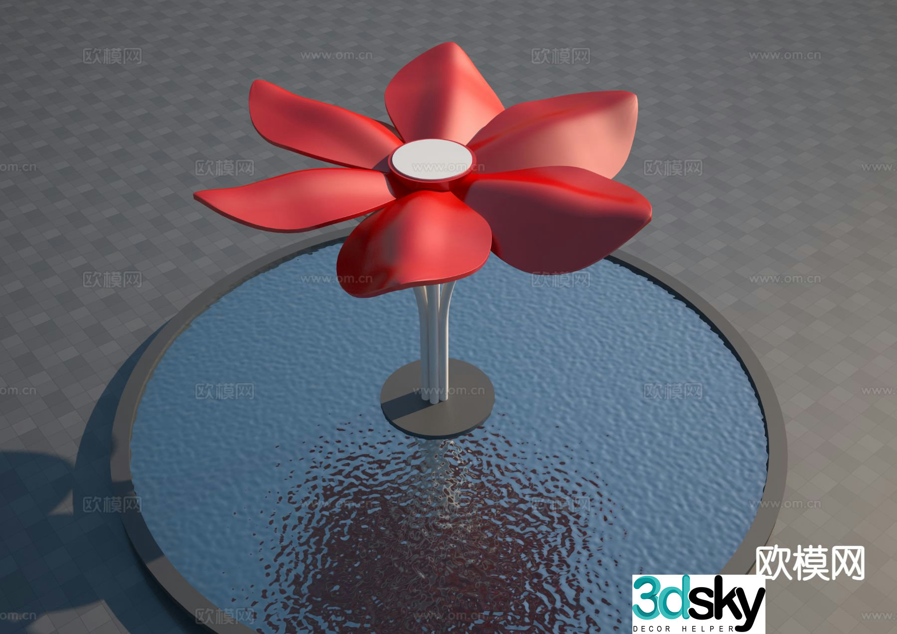 Begonia flower sculpture landscape sculpture 3d model