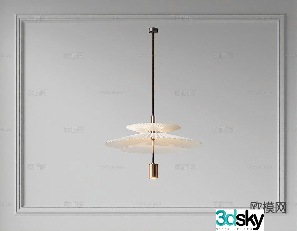 French small chandelier restaurant chandelier 3d model