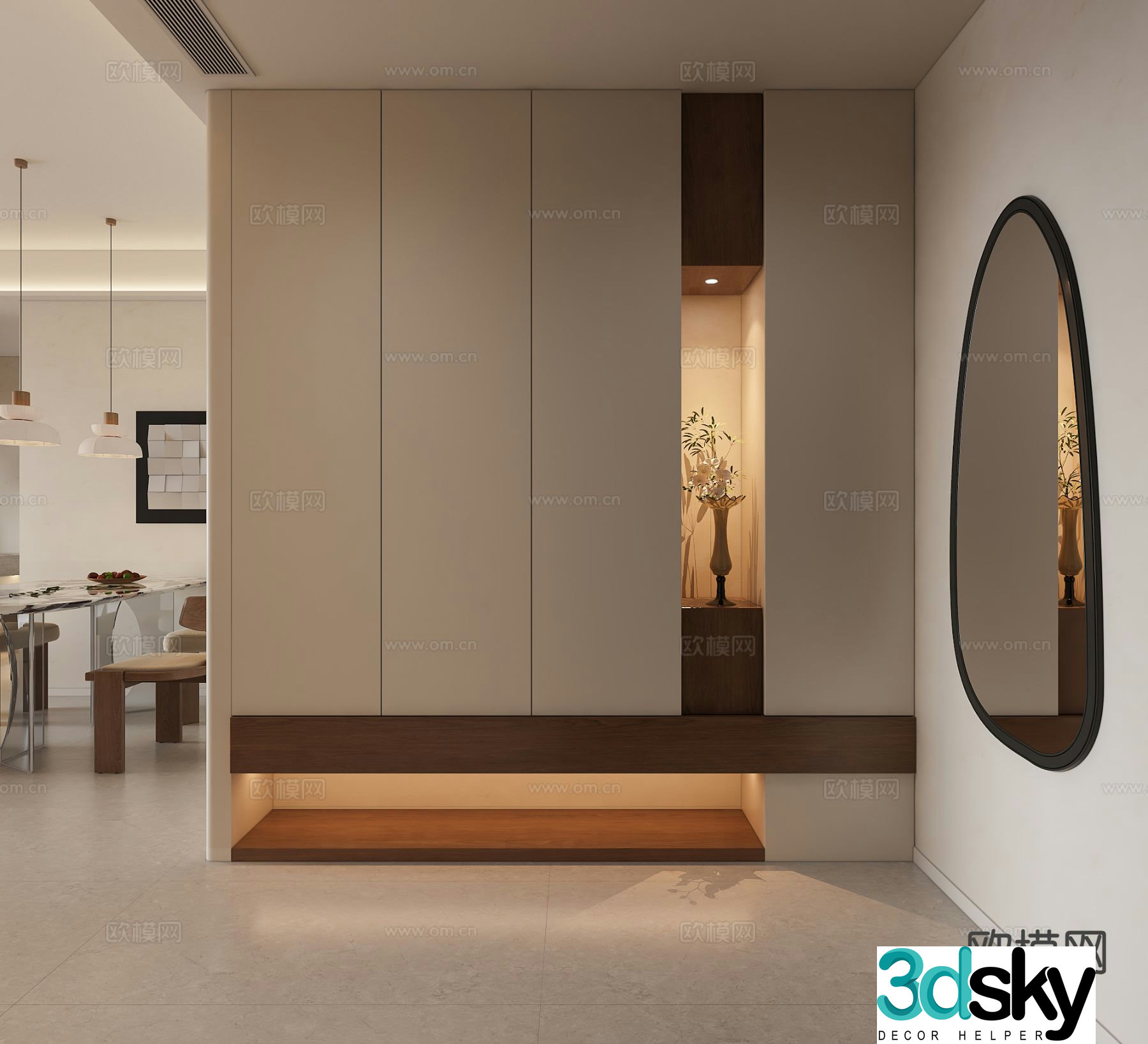 Entrance hall entrance hall aisle 3D model
