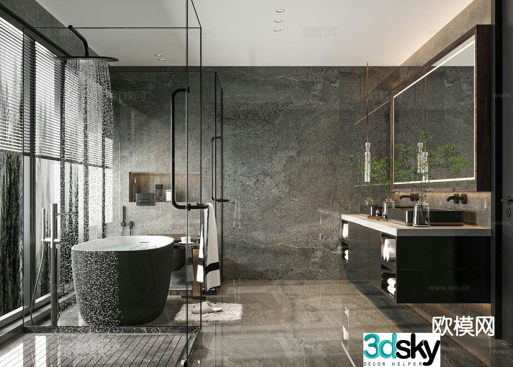 Modern bathroom bathroom toilet 3d model